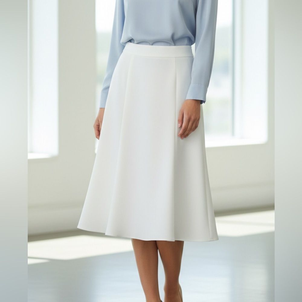 Take 50% OFF- Apostrophe Stretch Flare Side Zipper Skirt, Size-6